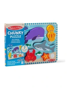 Melissa & Doug Sea Life Chunky Puzzle Extra Thick Wooden Kids Jigsaw 2y 
