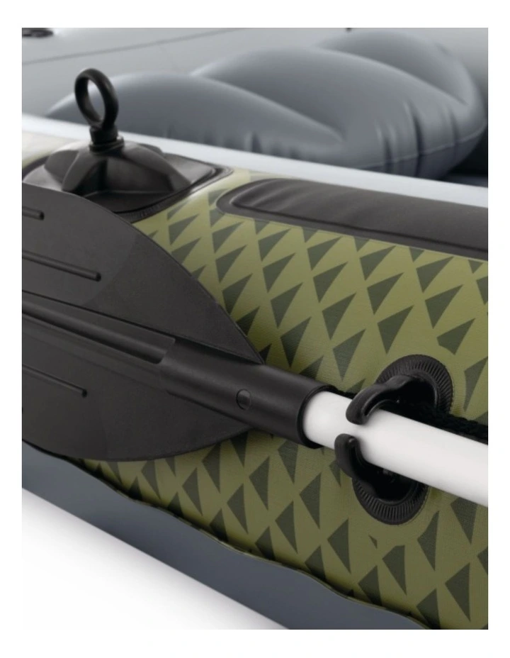 Intex Seahawk 4 Inflatable Boat Set With Aluminium Oars Pump Green image 6