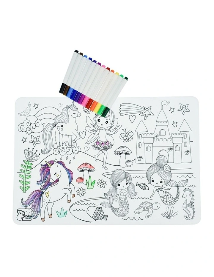 Koala Dream Reusable Silicone Drawing Mat Enchanted Kingdom 12 Markers 3 image 4