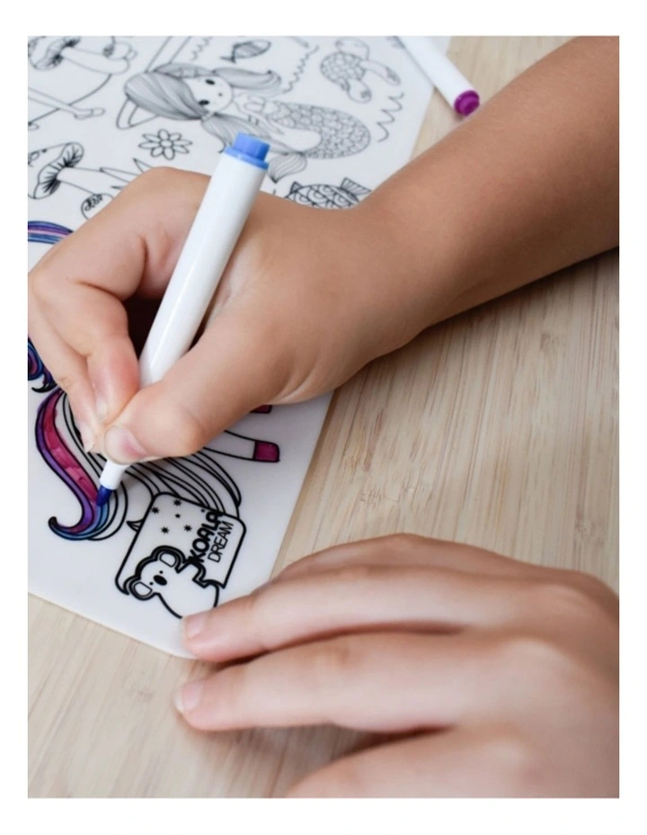 Koala Dream Reusable Silicone Drawing Mat Enchanted Kingdom 12 Markers 3 image 7