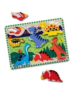 Melissa & Doug Dinosaurs Chunky Puzzle Extra Thick Wooden Kids Jigsaw 2y 