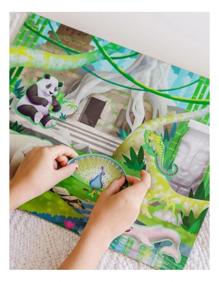 Melissa & Doug Reusable Sticker Pad Jungle & Savanna With 175 Stickers 3y image 2