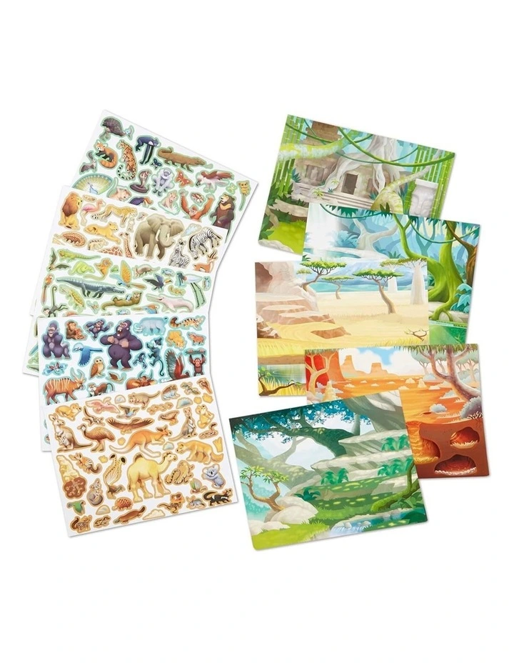 Melissa & Doug Reusable Sticker Pad Jungle & Savanna With 175 Stickers 3y image 3