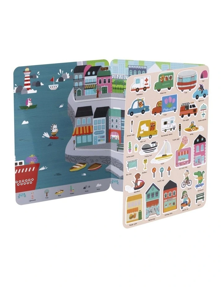 Tookyland Silicone Sticker Kids Activity Book Busy City 33pcs 3 Reusable image 5