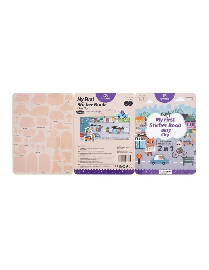 Tookyland Silicone Sticker Kids Activity Book Busy City 33pcs 3 Reusable image 6