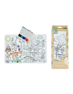 Koala Dream Reusable Silicone Drawing Mat Dinosaurs with 12 Markers 3 