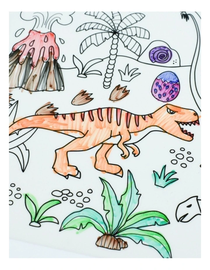 Koala Dream Reusable Silicone Drawing Mat Dinosaurs with 12 Markers 3 image 5