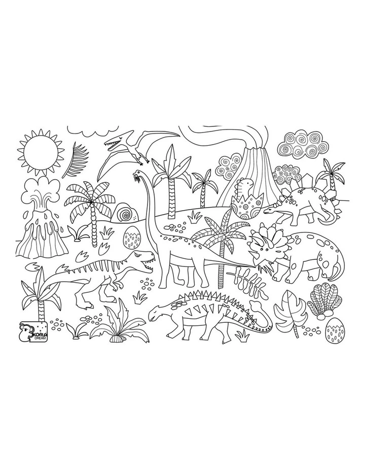 Koala Dream Reusable Silicone Drawing Mat Dinosaurs with 12 Markers 3 image 6