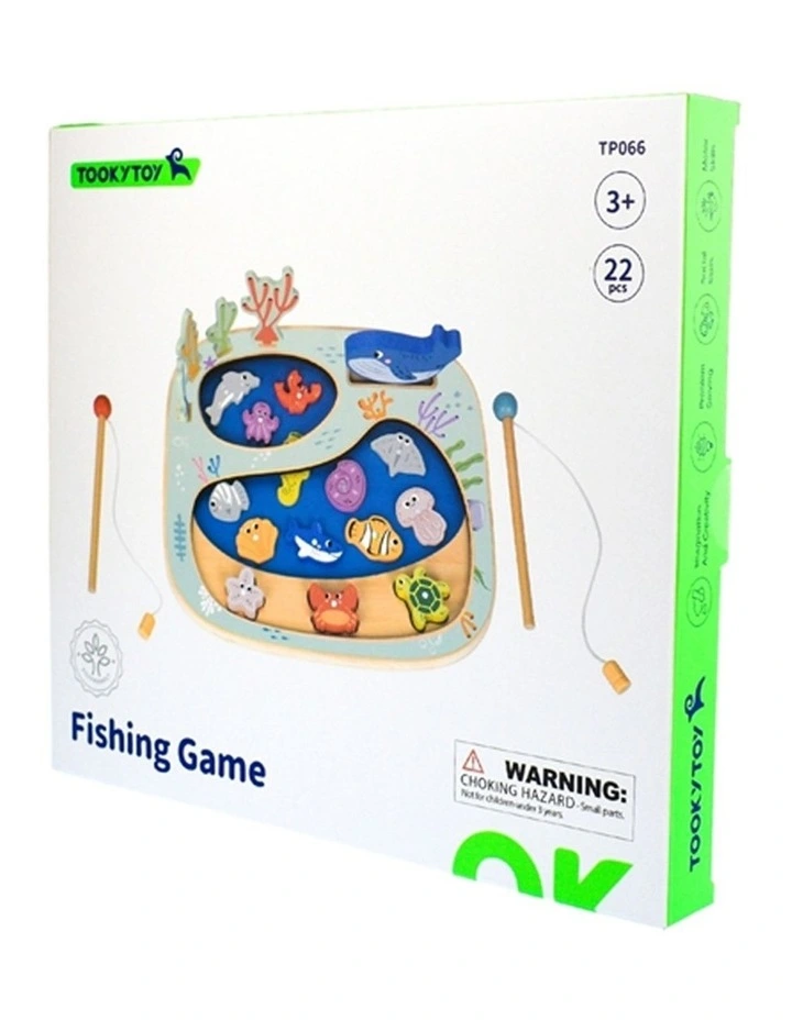Tooky Toy Rockpool Fishing And Balance Game Kids Toy 3y Educational Wooden image 2