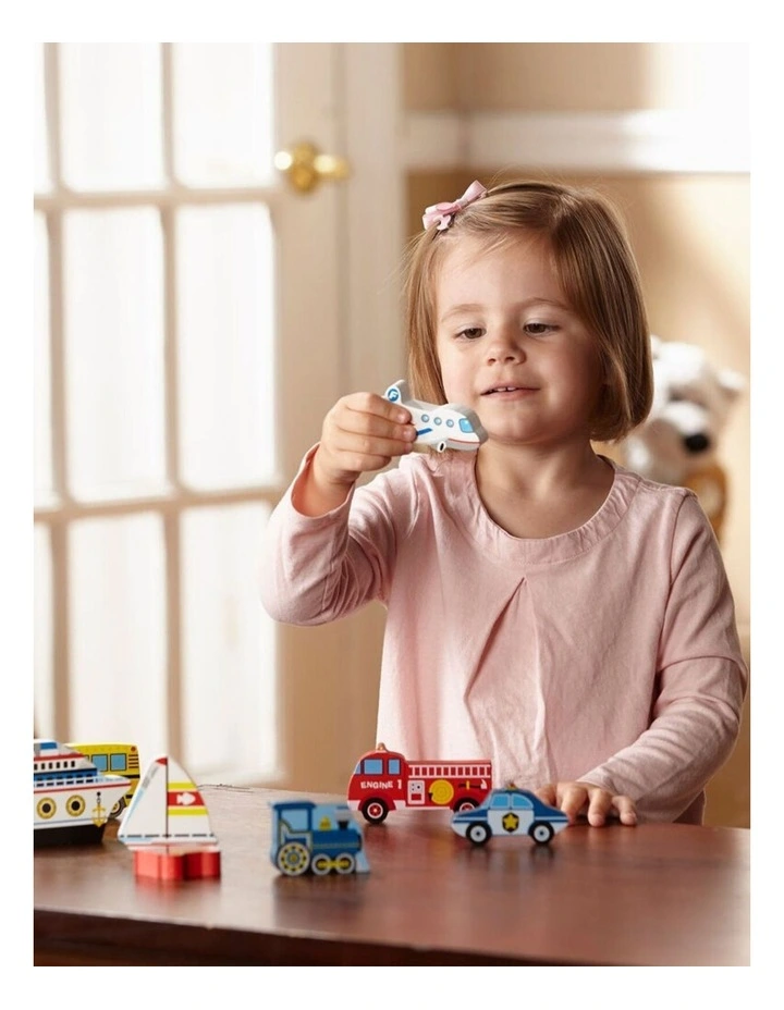 Melissa & Doug Vehicles Chunky Puzzle Extra Thick Wooden Kids Jigsaw 2y image 3