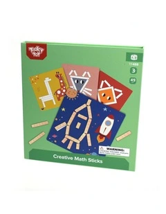 49pc Tooky Toy Creative Math Sticks Puzzle Game Wooden Magnetic Kids 3y 