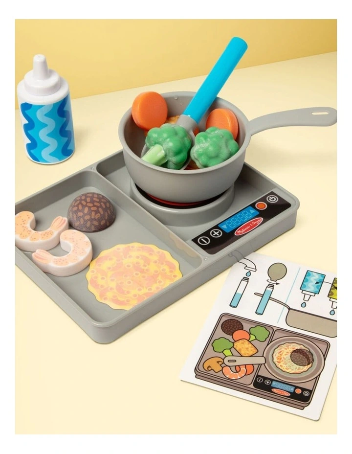 Melissa & Doug Water WOW! Saute Serve Stovetop Kids Toy Cooking Playset 3y image 2
