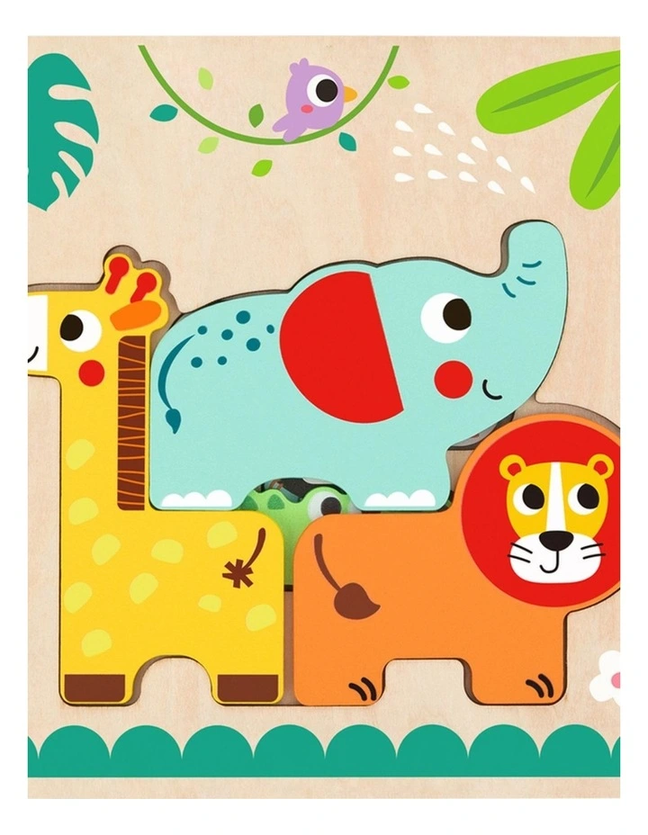 Tooky Toy Multi-Layered Jungle Animal Puzzle Fun Game Kids Toy image 1