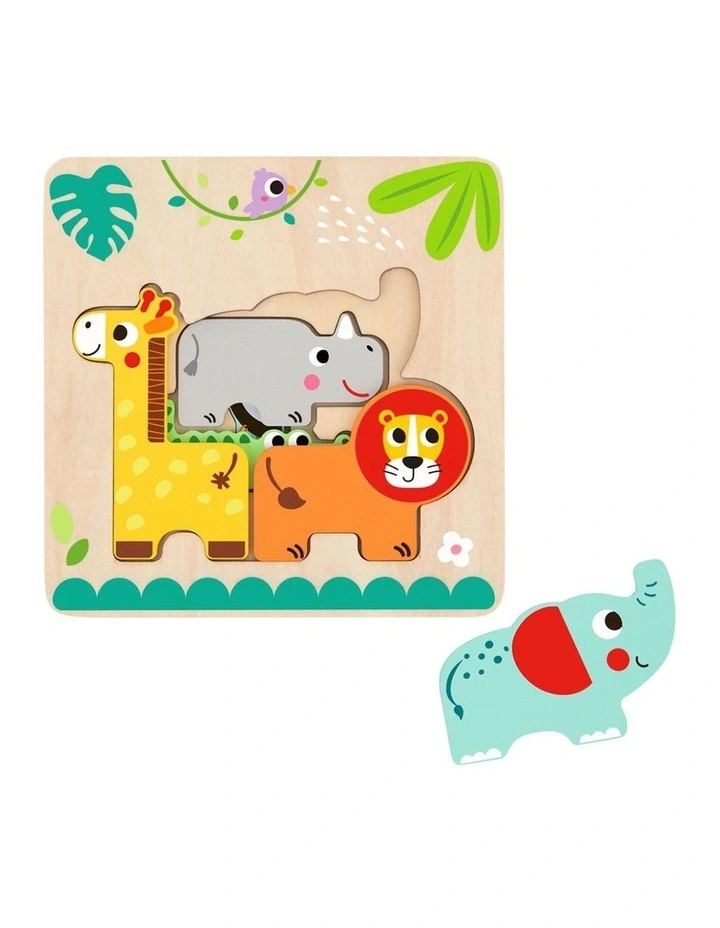 Tooky Toy Multi-Layered Jungle Animal Puzzle Fun Game Kids Toy image 2