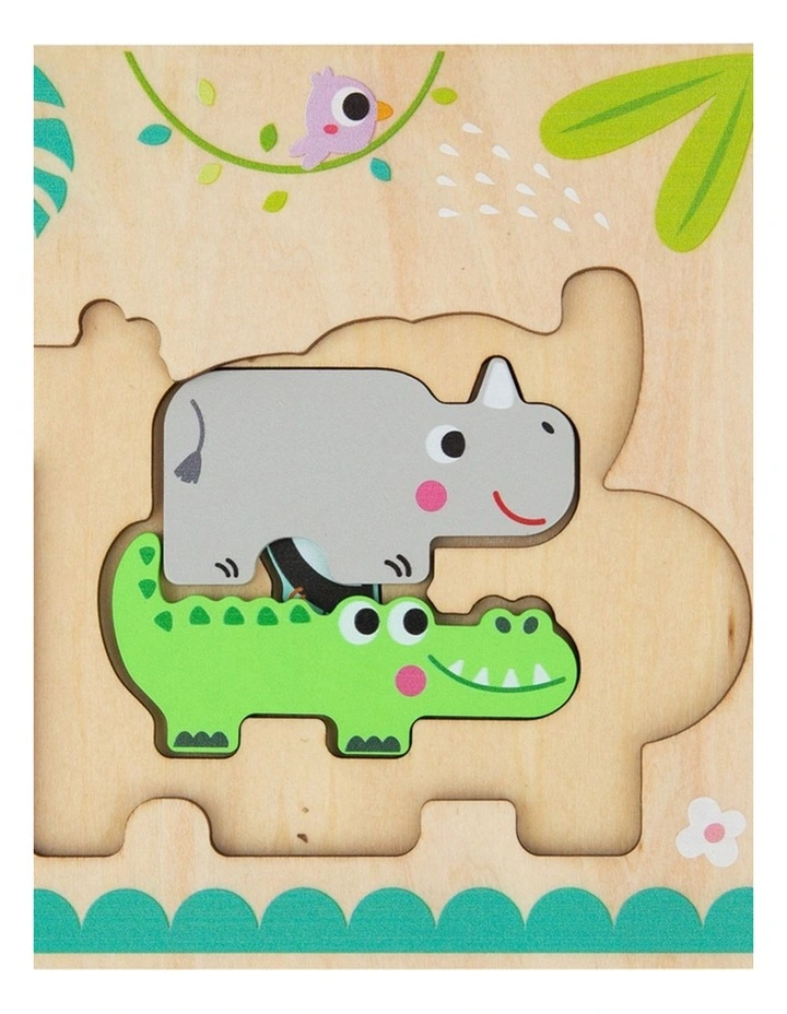 Tooky Toy Multi-Layered Jungle Animal Puzzle Fun Game Kids Toy image 3