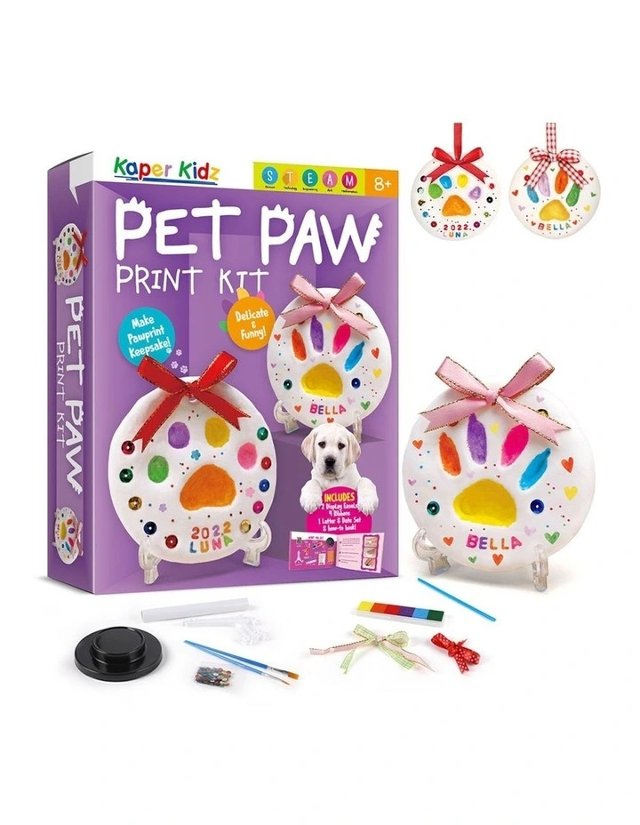 Kaper Kidz Pet Paw Print Craft Kit DIY Clay Set Kids 8y image 1