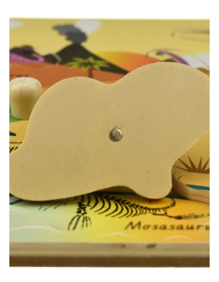 Koala Dream 2 In 1 Dinosaur Peg Wooden Puzzle Educational Toy 18m image 3