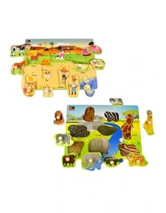 Koala Dream Wooden Peg Puzzle Aussie Wild Farm Animal Early Learning 18m 