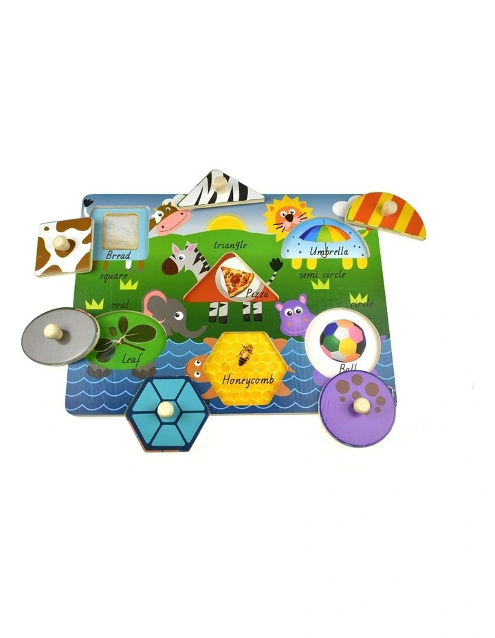 Koala Dream 2 In 1 Safari Animal Shape Early Learning Peg Puzzle 18m  image 2