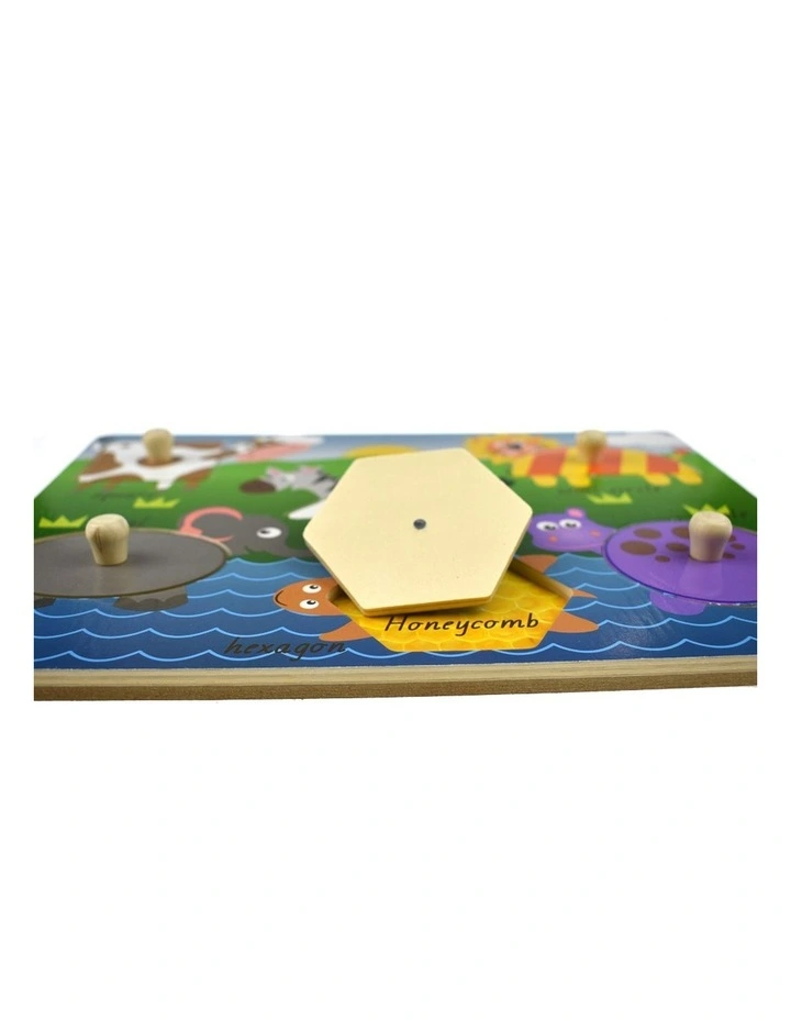Koala Dream 2 In 1 Safari Animal Shape Early Learning Peg Puzzle 18m  image 3