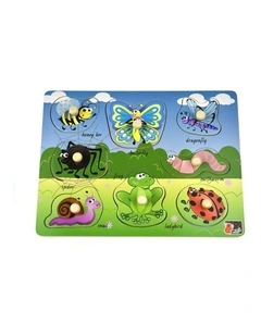 Koala Dream 2 In 1 Minibeasts Insect Early Learning Peg Puzzle 18m 