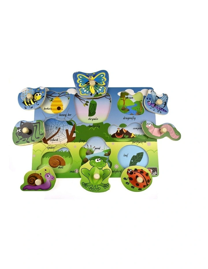 Koala Dream 2 In 1 Minibeasts Insect Early Learning Peg Puzzle 18m image 2