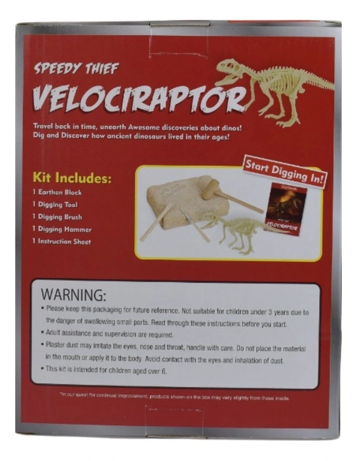 Kaper Kidz Dig & Discover Velociraptor Excavation Kit Dinosaur Toy 6y image 3