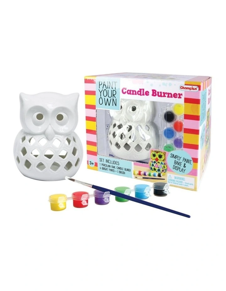Kaper Kidz Pyo Ceramic Owl Candle Burner Craft Painting Kit 5Y image 1