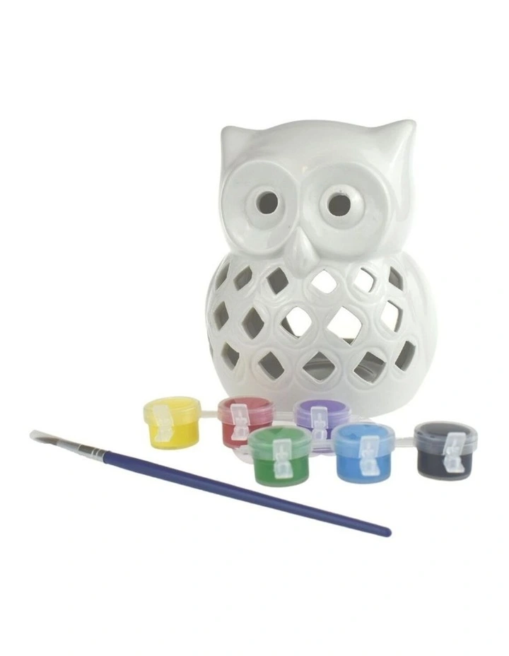 Kaper Kidz Pyo Ceramic Owl Candle Burner Craft Painting Kit 5Y image 4