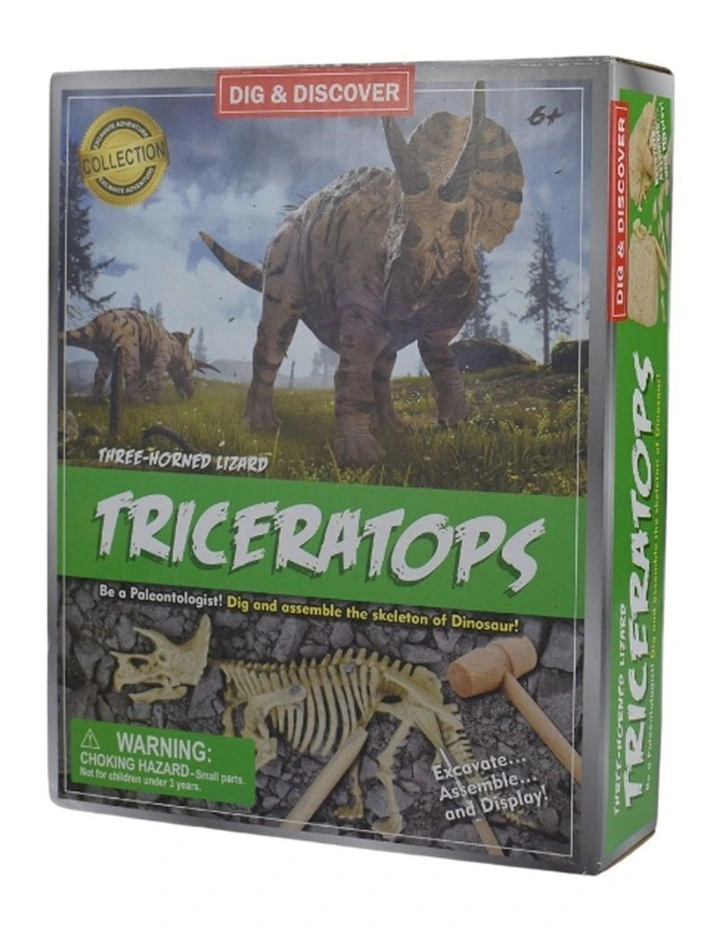 Kaper Kidz Dig & Discover Triceratops Excavation Kit Dinosaur Toy 6y image 2