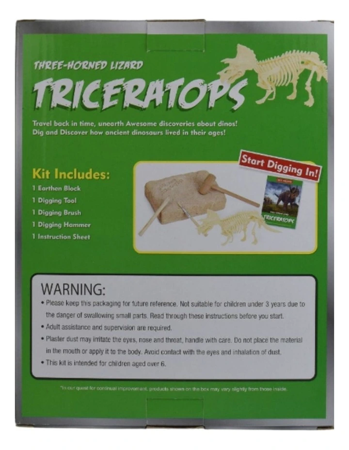 Kaper Kidz Dig & Discover Triceratops Excavation Kit Dinosaur Toy 6y image 3