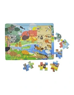 24pc Koala Dream Aussie Animals Names Jigsaw Puzzle Kids Toy 18m  Wooden