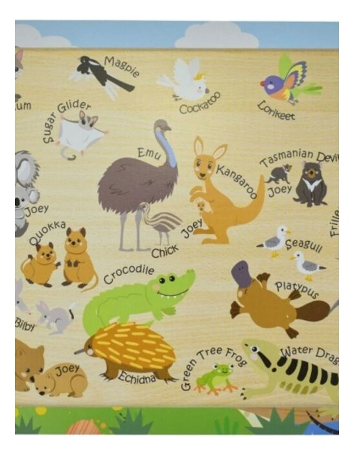 24pc Koala Dream Aussie Animals Names Jigsaw Puzzle Kids Toy 18m Wooden image 2