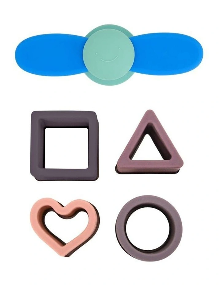 Annabel Trends Silicone Puzzle Play Toy Teether Star Heart Set 12x4.5cm image 1