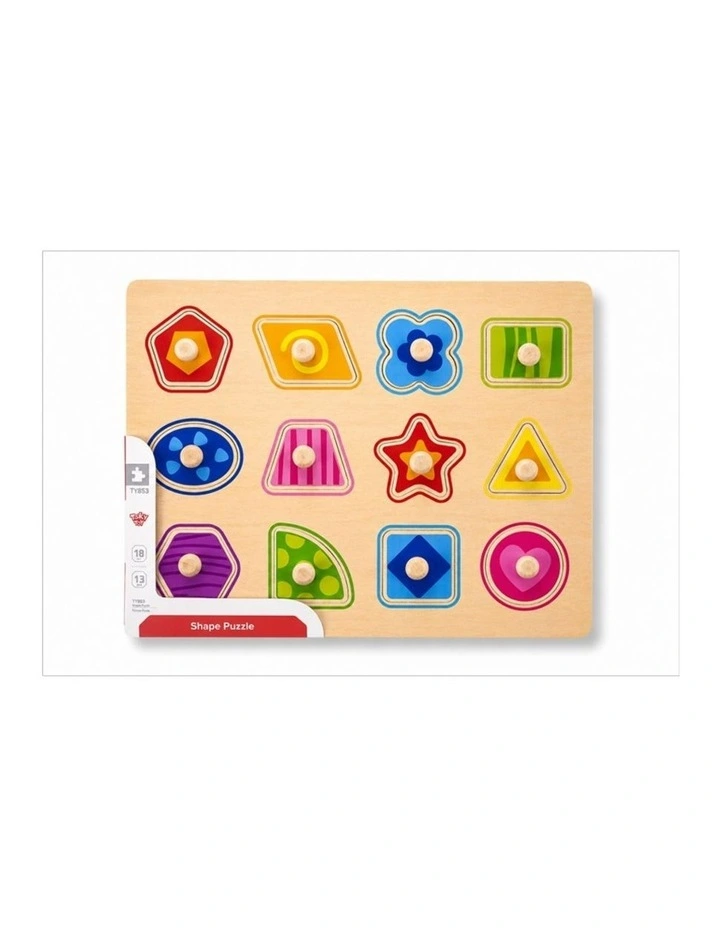 Tooky Toy Wooden Shape Peg Kids Learning Puzzle Educational 18m image 2