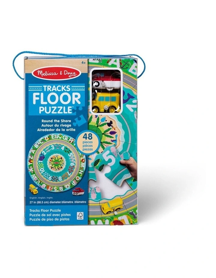 Melissa and Doug Round the Shore Tracks Floor Puzzle Wooden Jigsaw 3y image 1