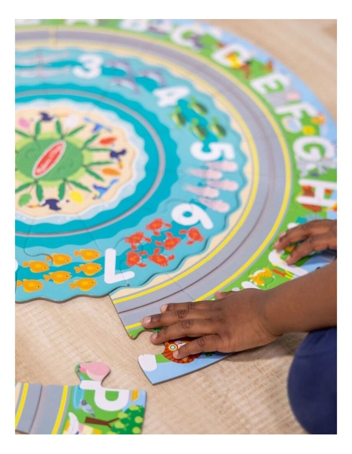Melissa and Doug Round the Shore Tracks Floor Puzzle Wooden Jigsaw 3y image 3