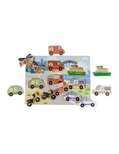 Koala Dream Wooden Chunky Aussie Transport Vehicle Kids Toy Puzzle 12m 