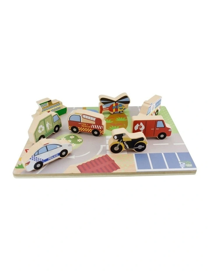 Koala Dream Wooden Chunky Aussie Transport Vehicle Kids Toy Puzzle 12m  image 3