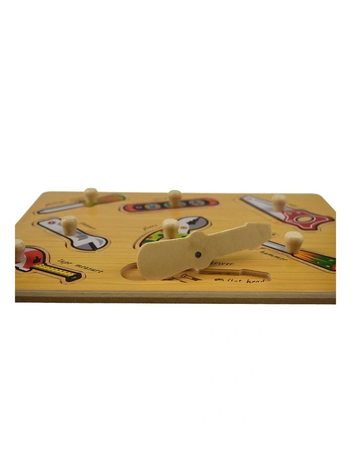 Koala Dream Wooden Peg Puzzle Minibeasts And Tools Early Learning 18m image 3