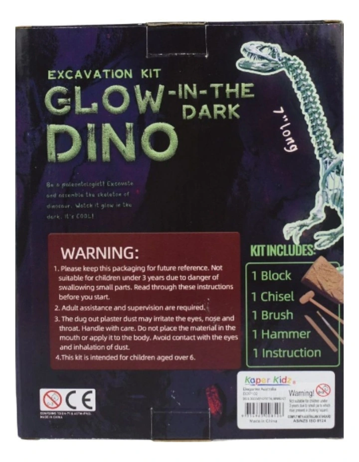 Kaper Kidz Glow In The Dark Diplodocus Excavation Kit Dinosaur Toy 6y image 4