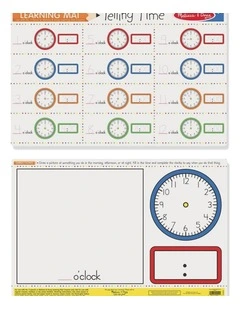 6pc Melissa & Doug Telling Time Write-A-Mat Educational Kids Toy 6y 