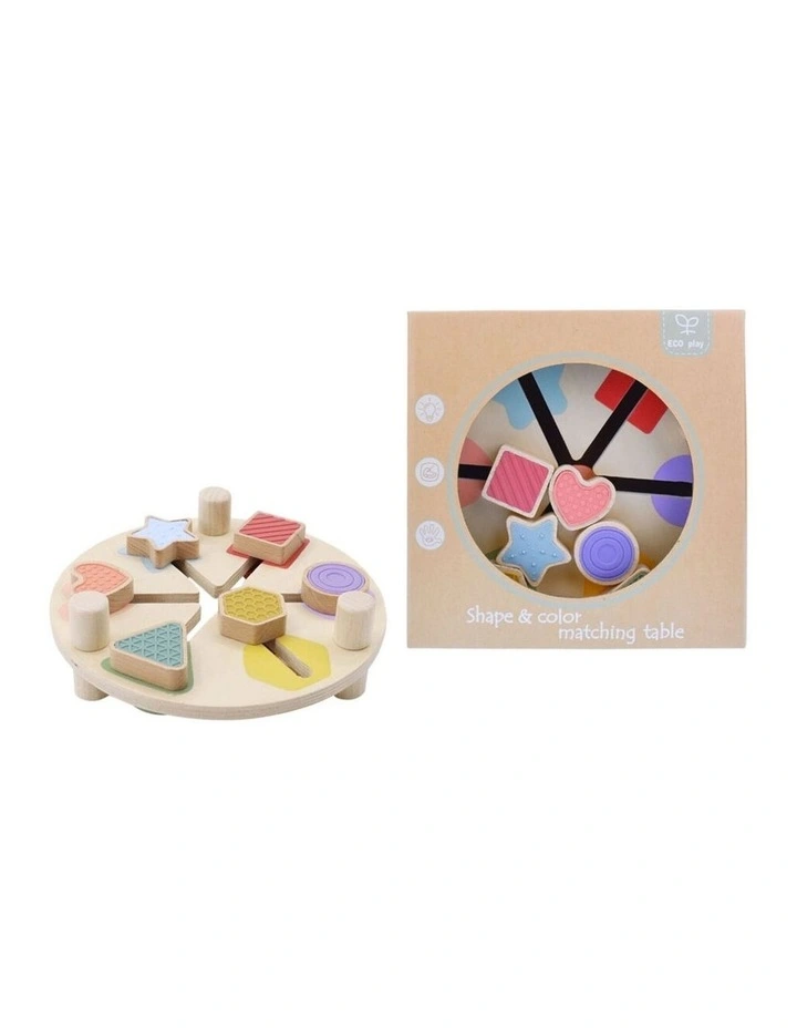 Kaper Kidz Wooden Shape And Colour Match Table Toy Kids Educational 12m image 1