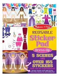 Melissa & Doug Reusable Sticker Pad Dress-Up Vinyl Stickers Kids 3y 