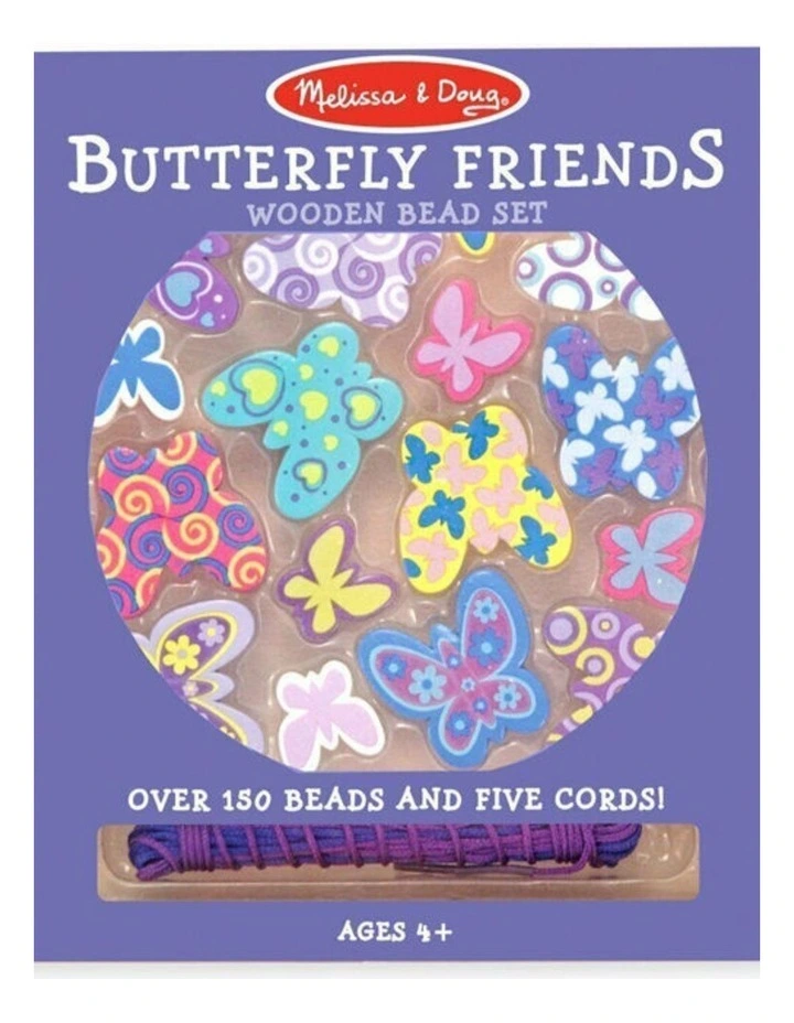 Melissa & Doug Butterfly Friends Bead Set Kids Toy DIY Crafting Kit 4y image 1