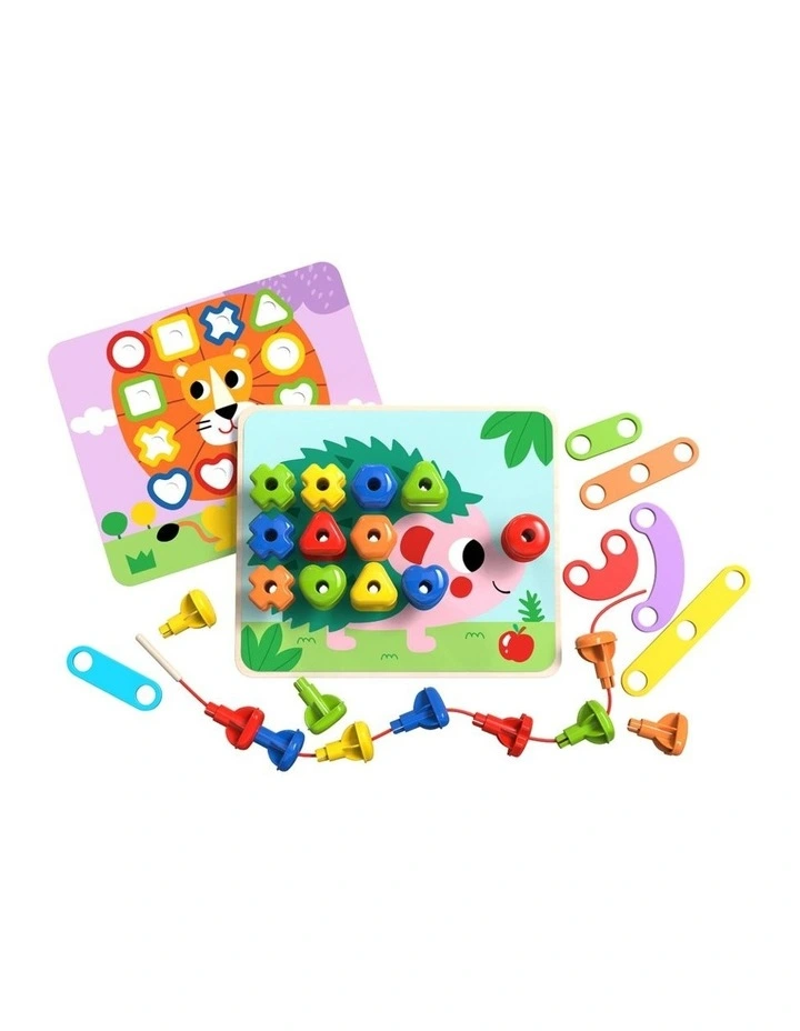 53pc Tooky Toy Rainbow Stacking Pegs Educational Game 3y image 3