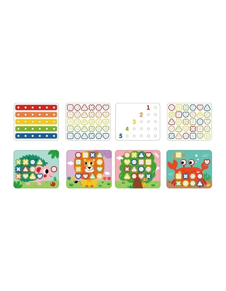 53pc Tooky Toy Rainbow Stacking Pegs Educational Game 3y image 6