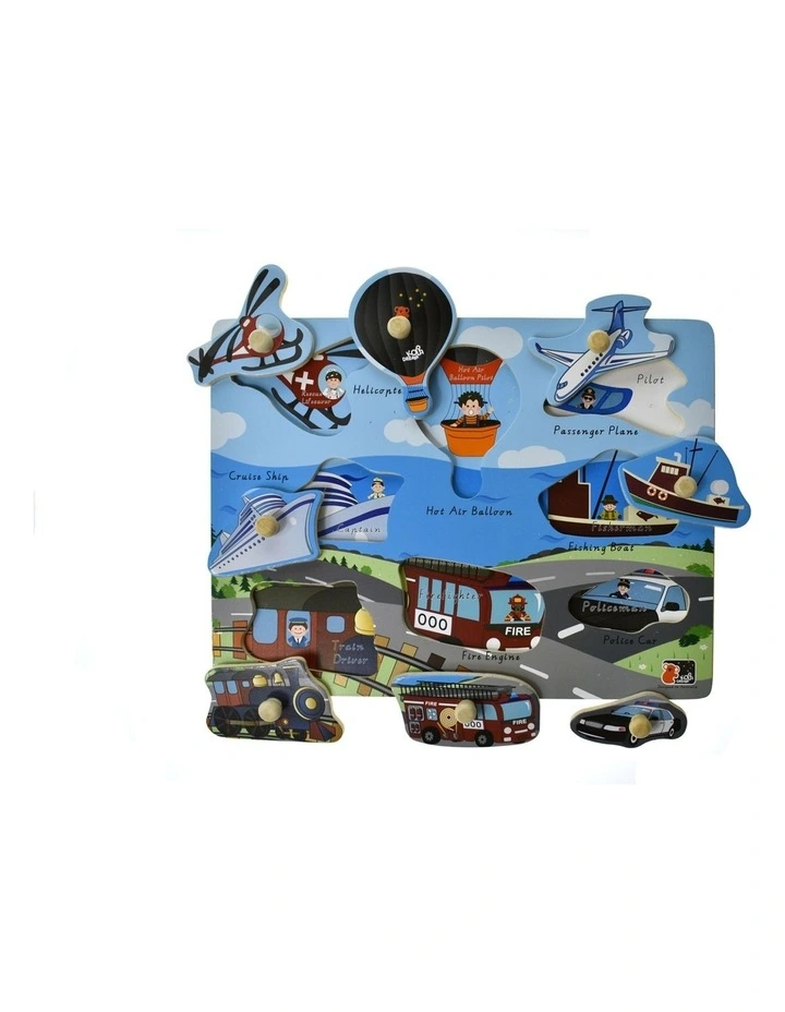 Koala Dream 2 In 1 Transport Peg Puzzle Wooden Toy 9 Pieces Plywood Kids 10m  image 2