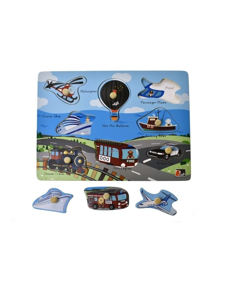 Koala Dream 2 In 1 Transport Peg Puzzle Wooden Toy 9 Pieces Plywood Kids 10m  image 4
