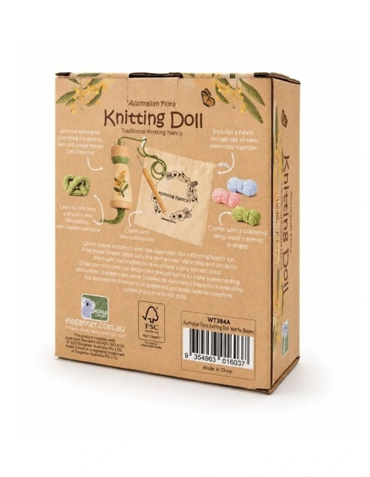 Koala Dream Kids Australian Flora Wattle Blooms Knitting Doll Craft Kit 5y image 6